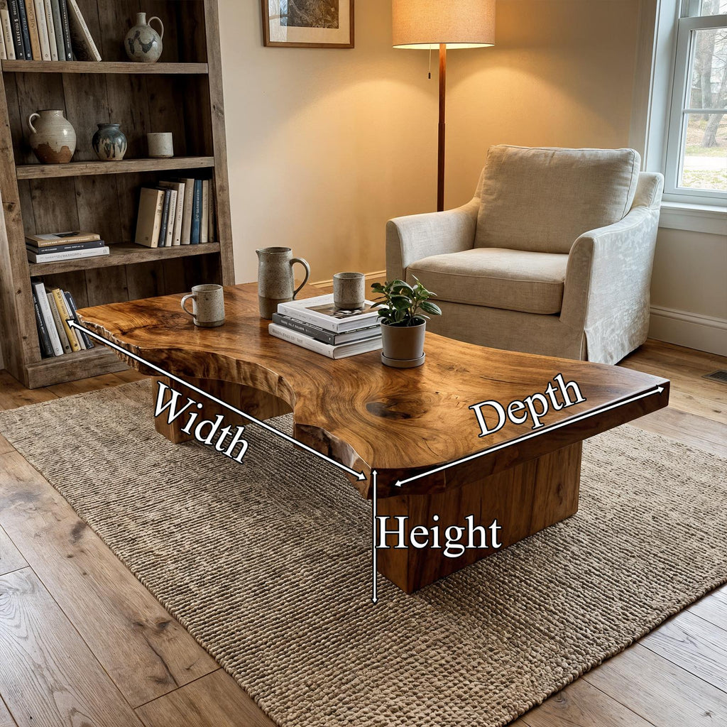 Rustic Sculptural Coffee Table Modern Living Room Display SINLKICF129