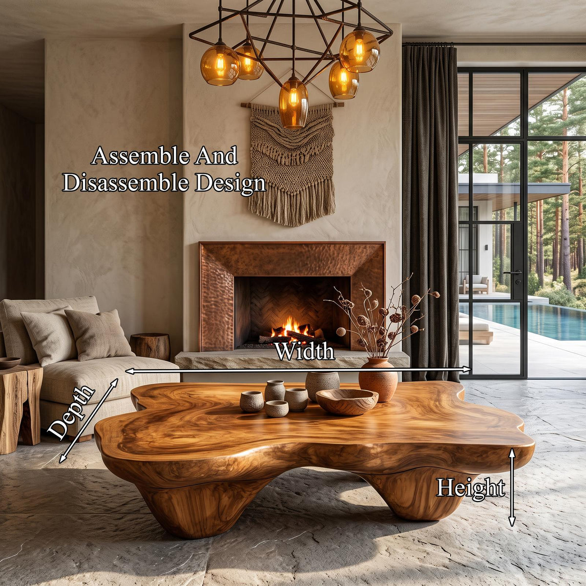 Modern Coffee Table With Minimal Base For Living Room