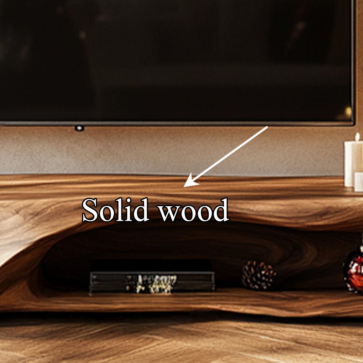 Rustic Wooden TV Stand Console, Solid Wood Farmhouse Media Cabinet, Television Credenza for Living Room Storage