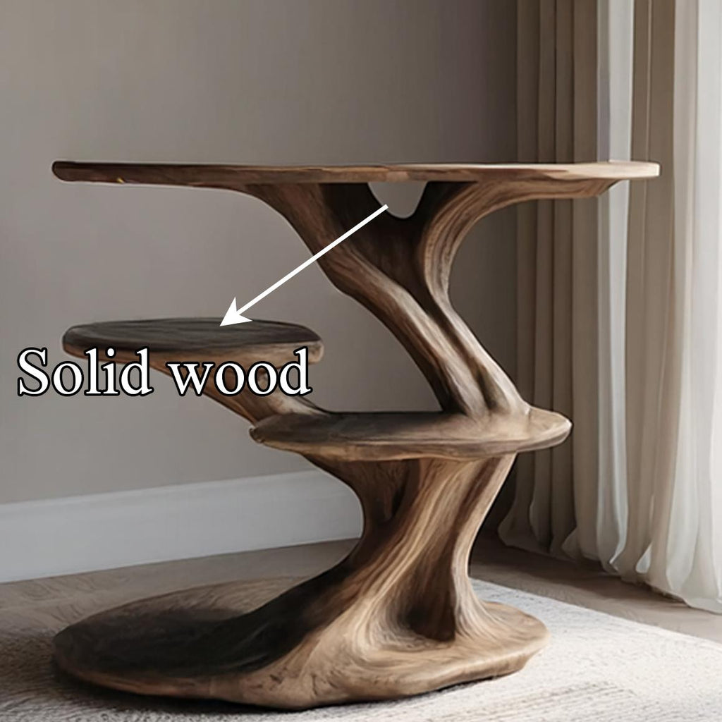 Rustic Wood End Table, Bedside Nightstand for Bedroom, Compact Living Room Accent Side Table, Handmade Solid Wood Decor