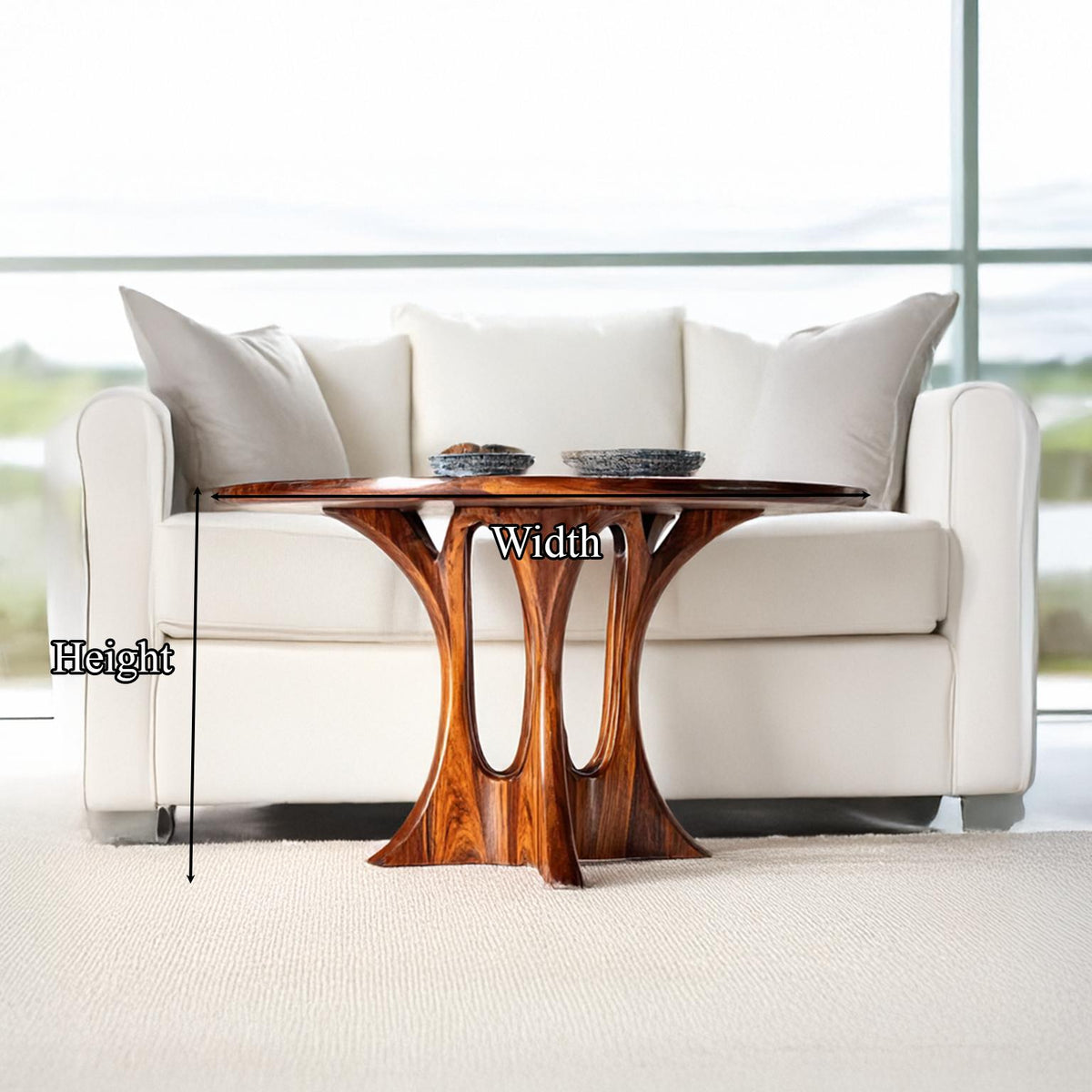 Modern Coffee Table Walnut Wood Living Room Gift
