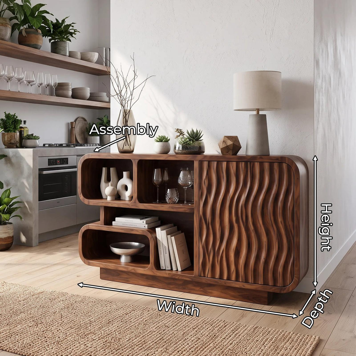 Organic Modern Sideboard Cabinet with Storage Kitchen