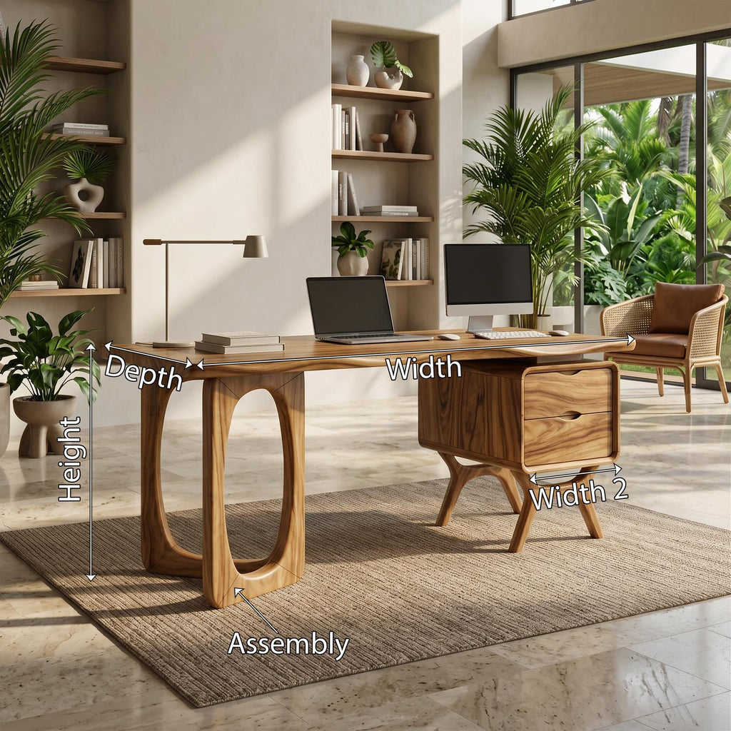 Organic Live Edge Executive Desk Modern Office