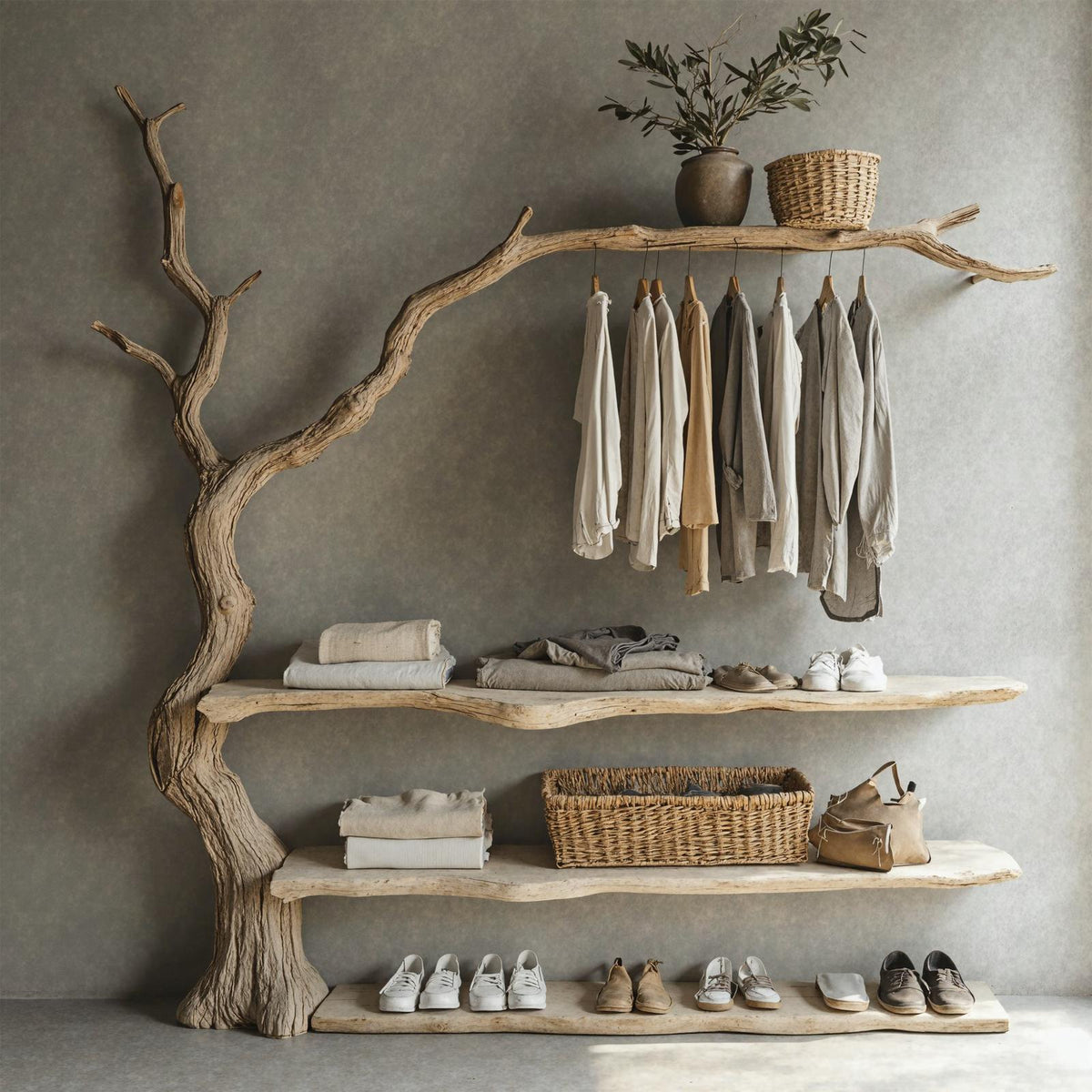 Tree Branch Standing Coat Rack Wall Mount Coat Rack Shoe Storage