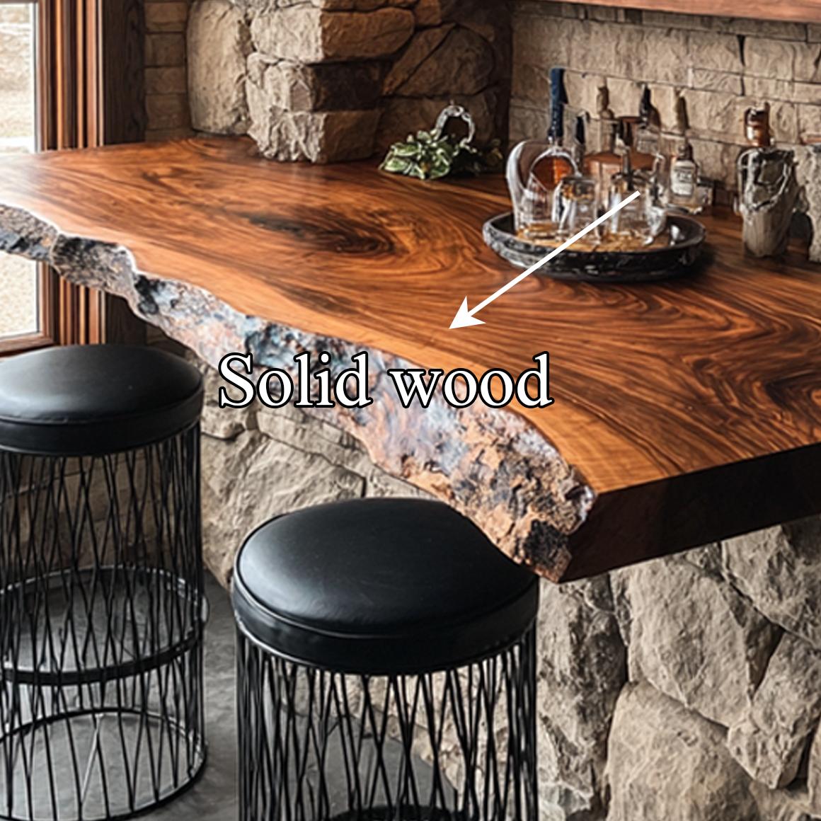 Rustic Live Edge Floating Shelf Bar Countertop Display