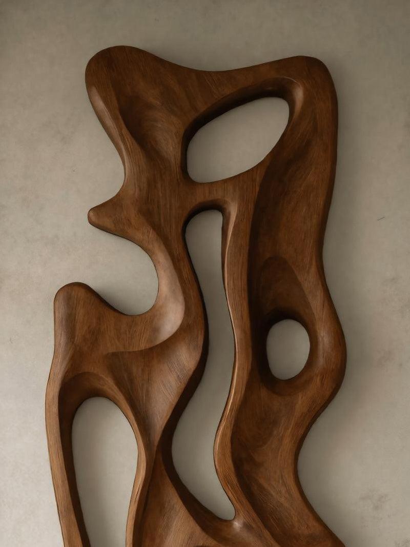 Spry Interior Artistic Abstract Wooden Wall Art, Handcrafted Geometric Wood Panel Sculpture Decor for Living Room, SITHHNWA023