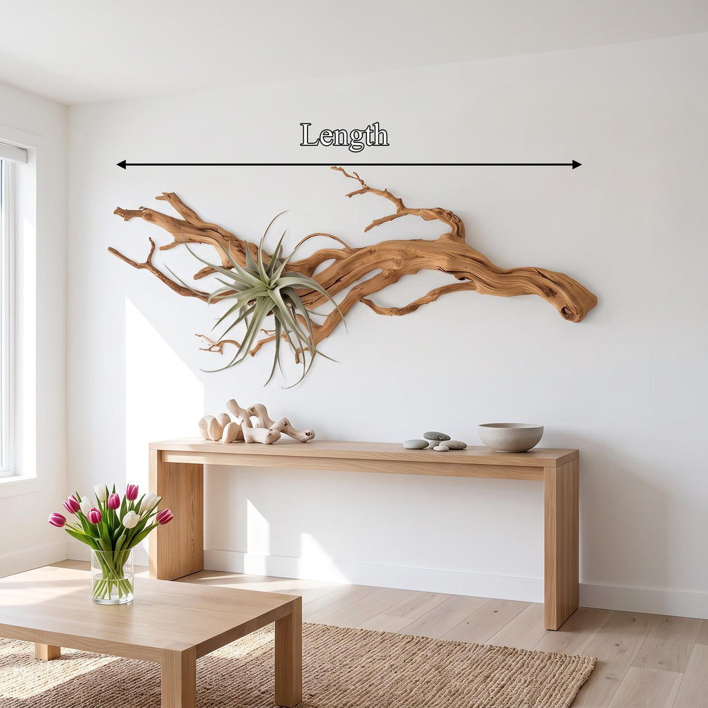 Rustic Tree Wall Art Decor, Handcrafted 3D Wooden Branch Sculpture for Living Room Wall