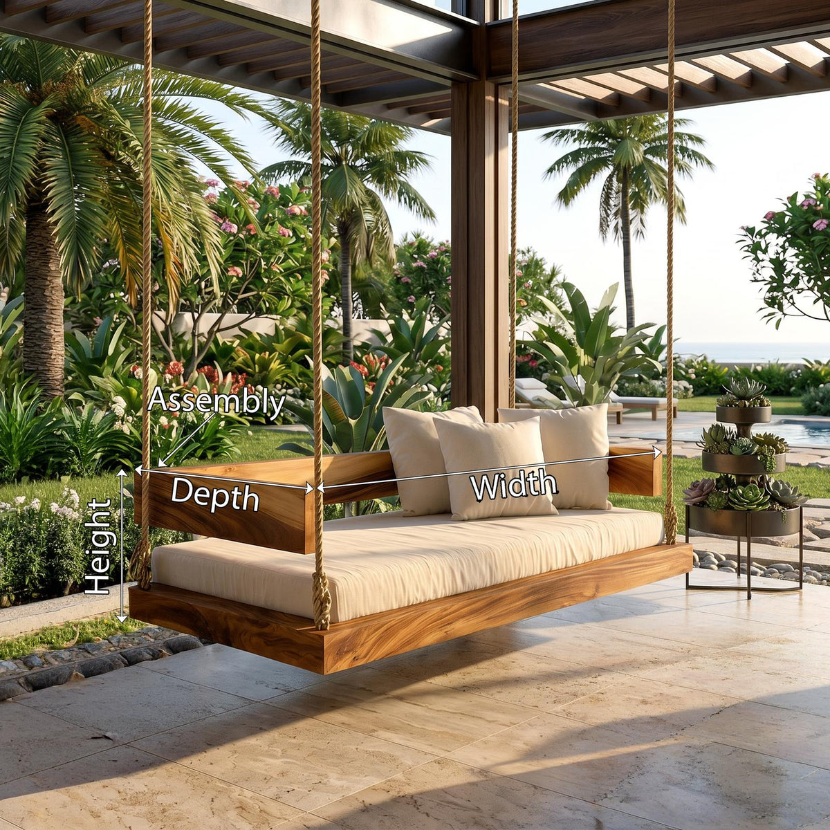 Resort Style Hanging Daybed Swing Retreat