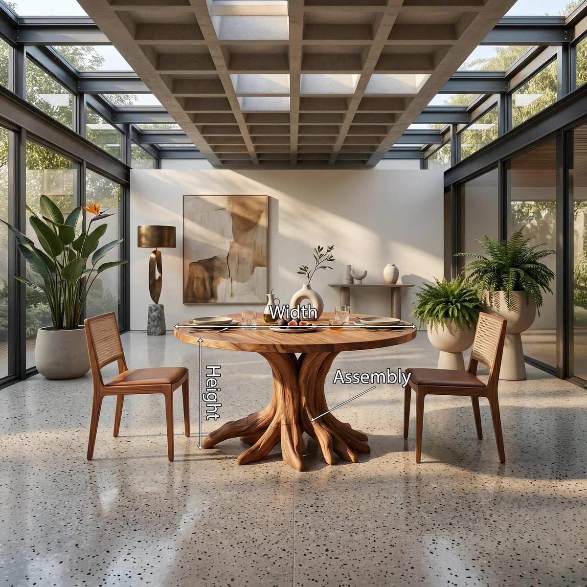 Handcrafted Wood Dining Table For Kitchen Interior