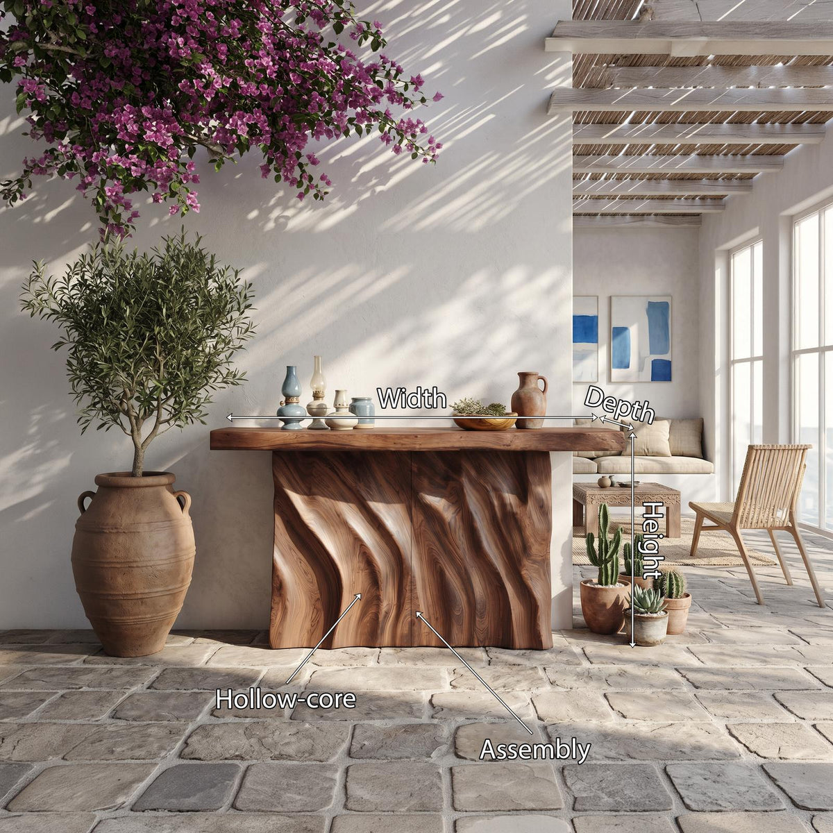 Contemporary Live Form Hall Table For Penthouse Interior Space