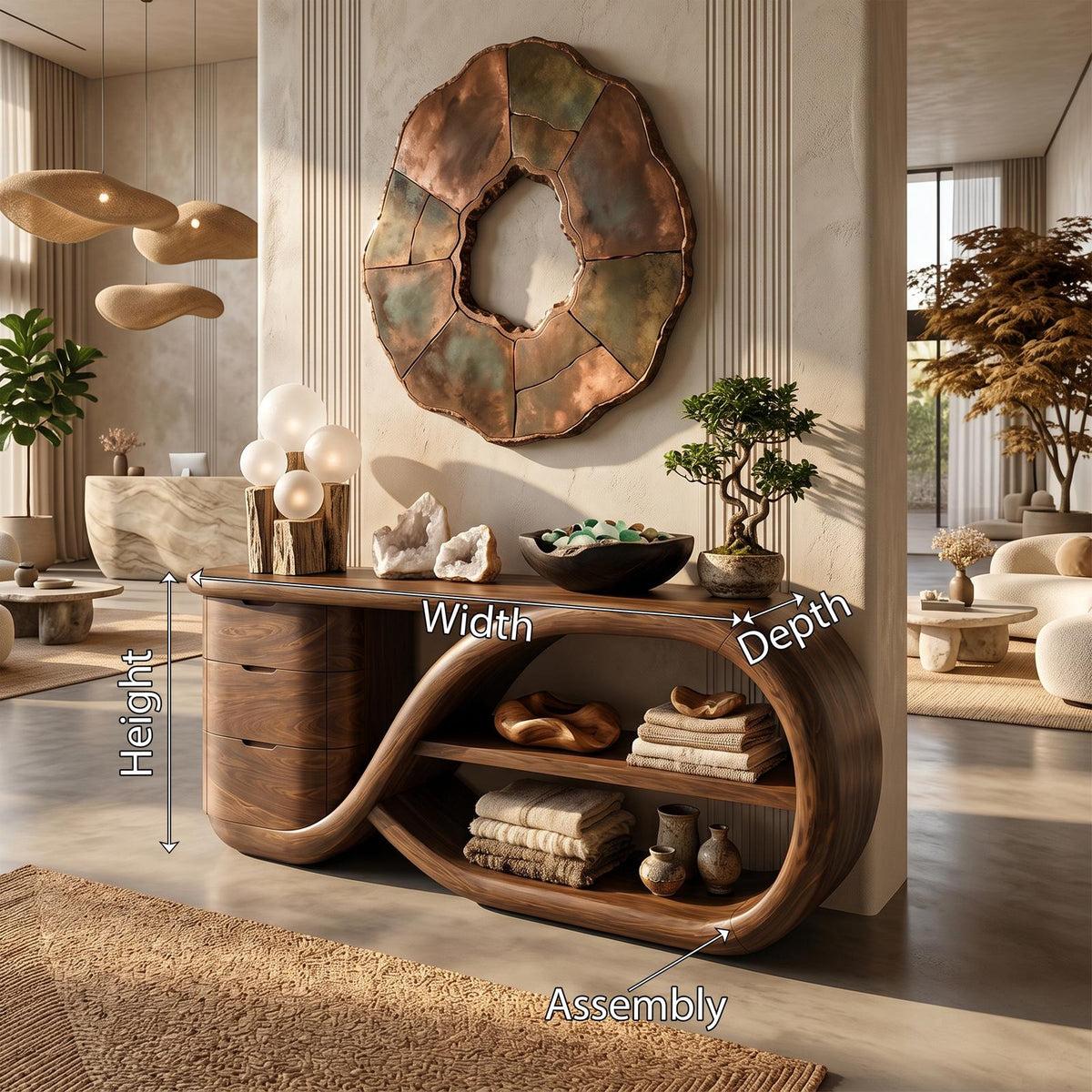 Modern Cross Base Console Table Luxury Hallway