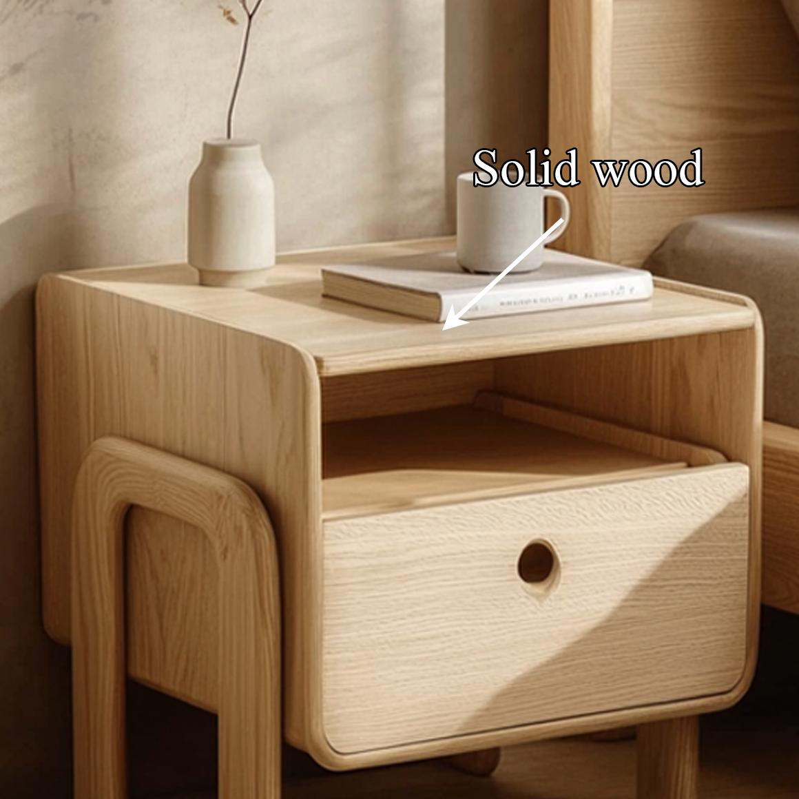 Spry Interior Mid Century Modern Nightstand, Solid Wood Bedside Table for Bedroom & Guest Room, Handcrafted Rustic Accent Side Table SINLSABT175