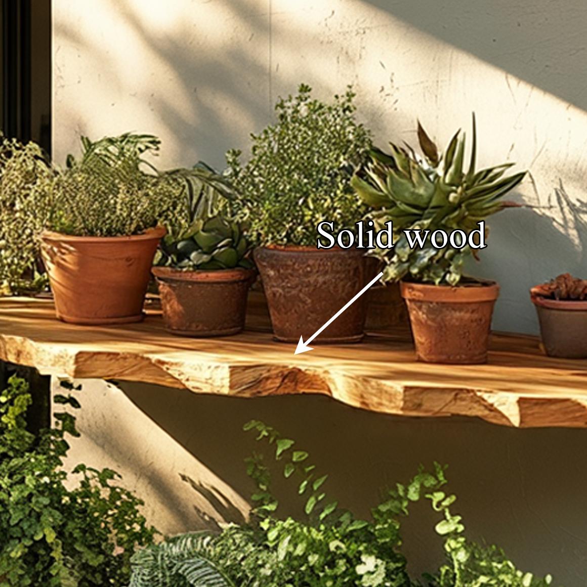 Rustic Live Edge Wood Wall Shelf, Handcrafted Floating Mounted Bookshelf Decor for Entryway, Garden Room or Living Room