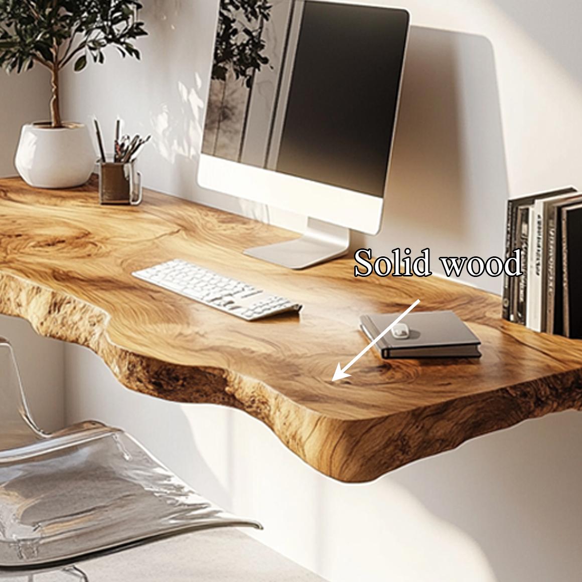 Rustic Live Edge Floating Desk Office Or Bedroom