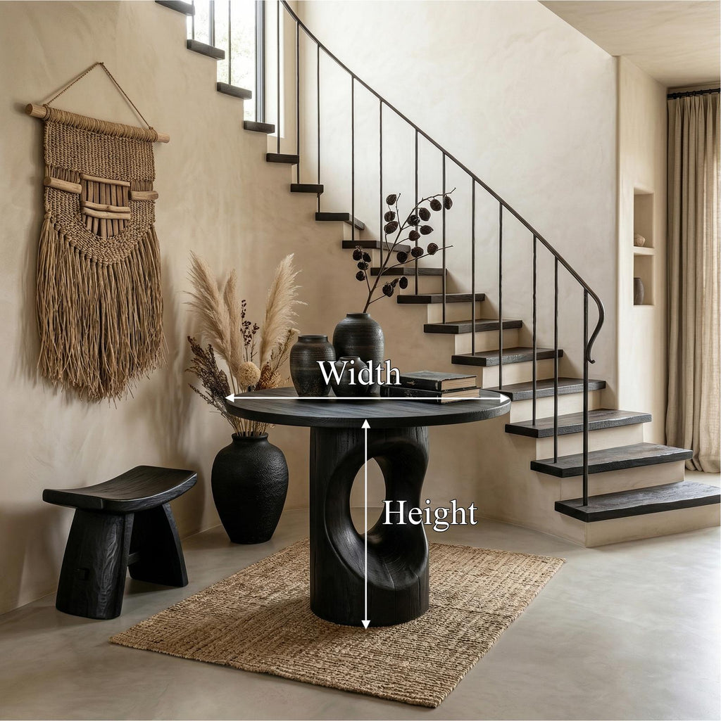 Handcrafted Modern Sculptural Foyer Table For Pedestal Entryway Table