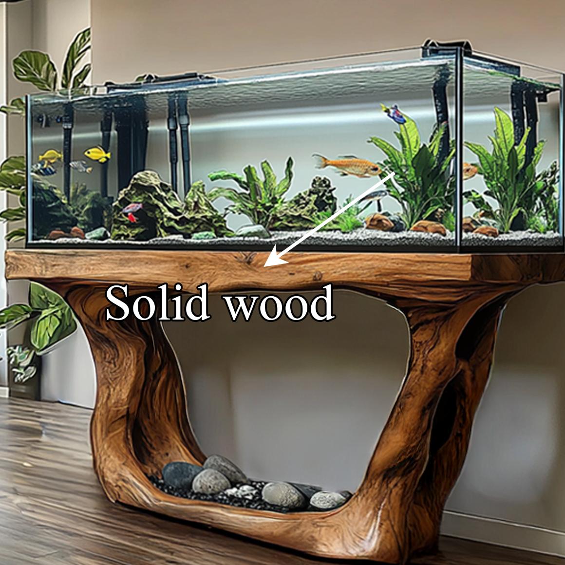 Rustic Organic Aquarium Stand Minimal Living Room Or Bedroom