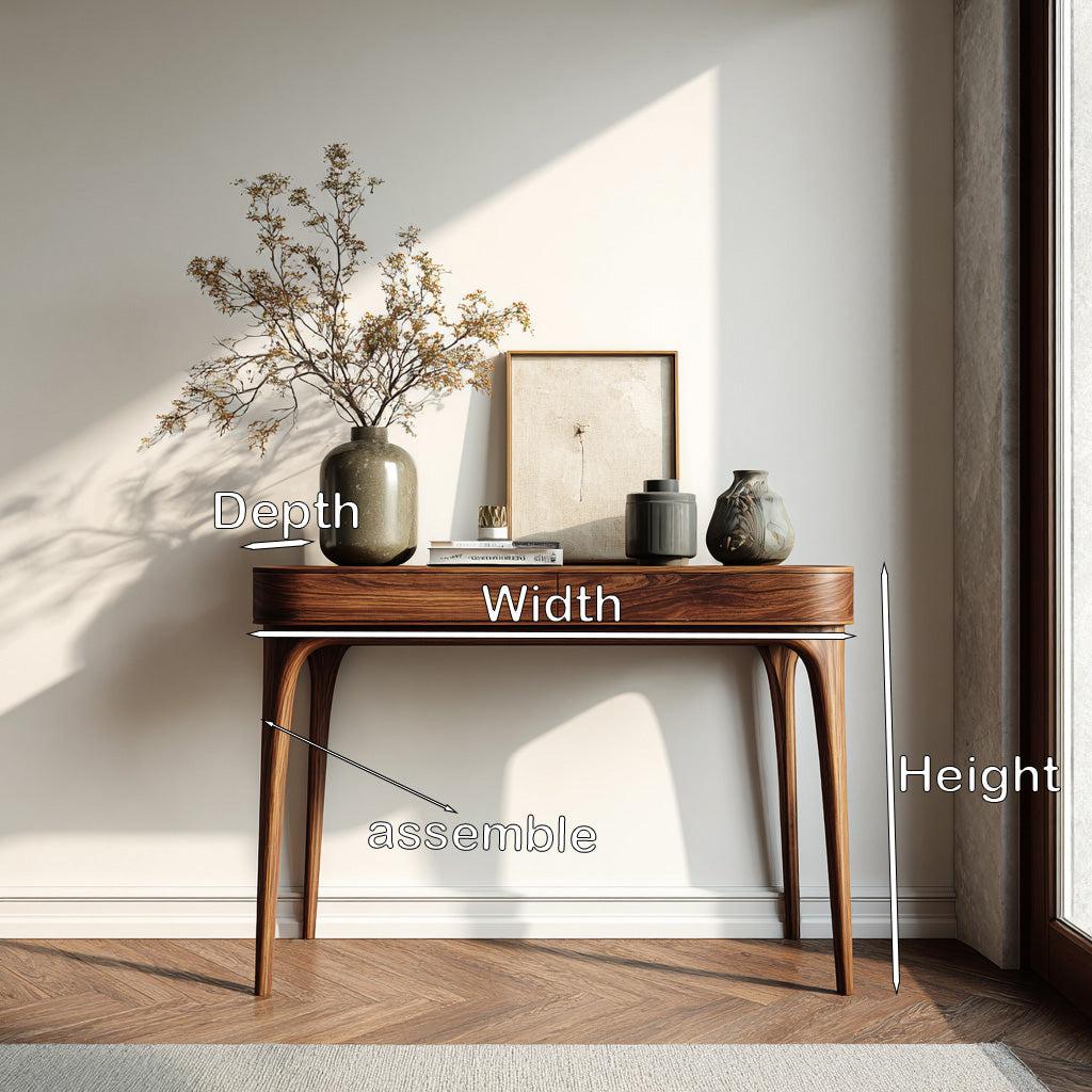 Minimalist Sculptural Wood Console Table, Handcrafted Entryway Table for Modern Foyer & Living Room, Model