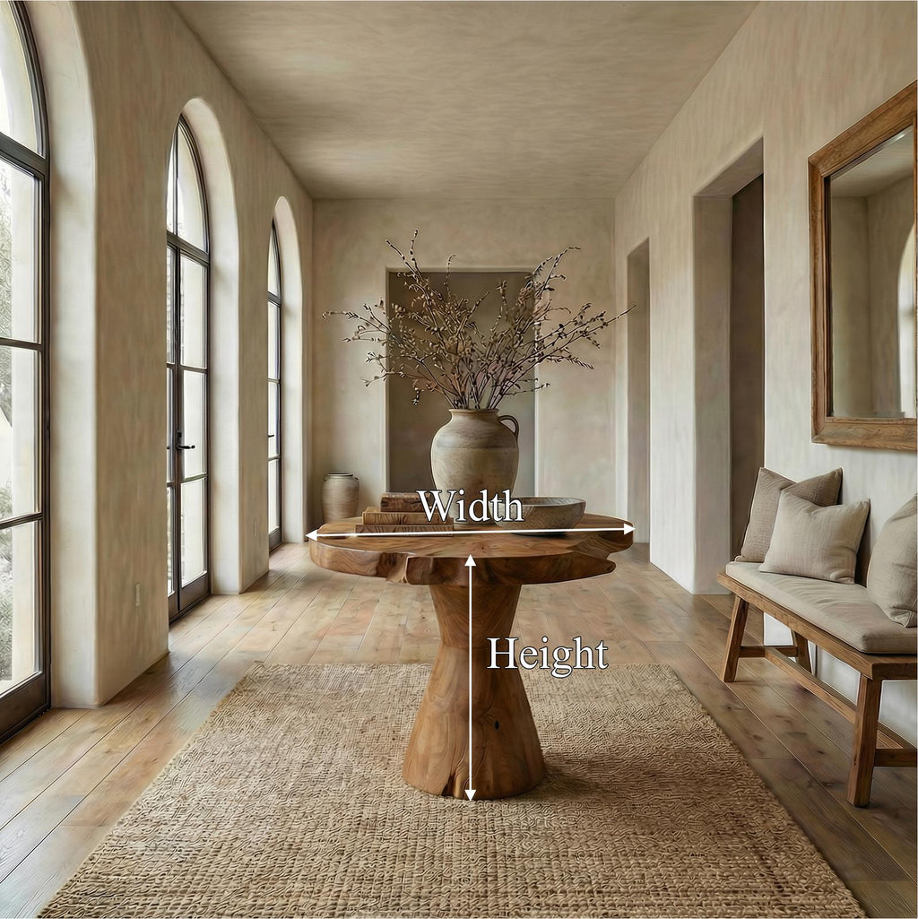 Organic Live Edge Foyer Table, Solid Wood Entryway Console Table, Rustic Accent Table for Hallway