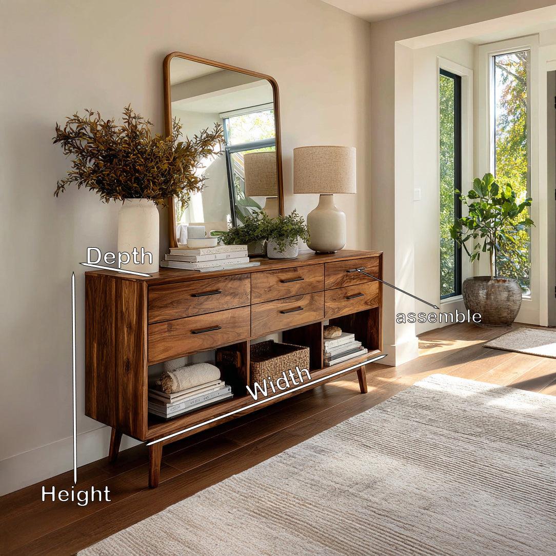 Modern Wooden Console Table with Open Shelf, Handcrafted Entryway Table for Hallway & Living Room Decor, Model