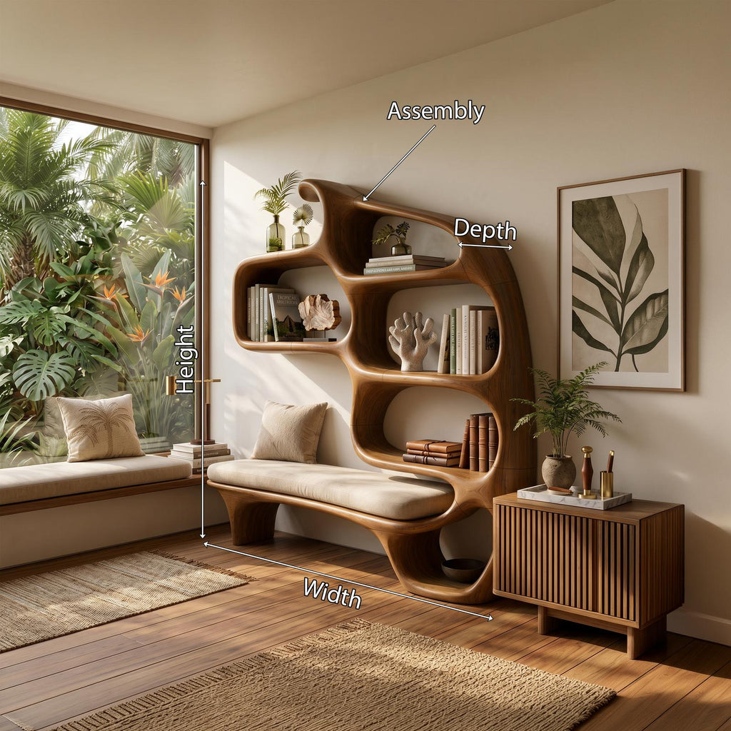 Modern Sculptural Bookshelf For Stylish Reading Space