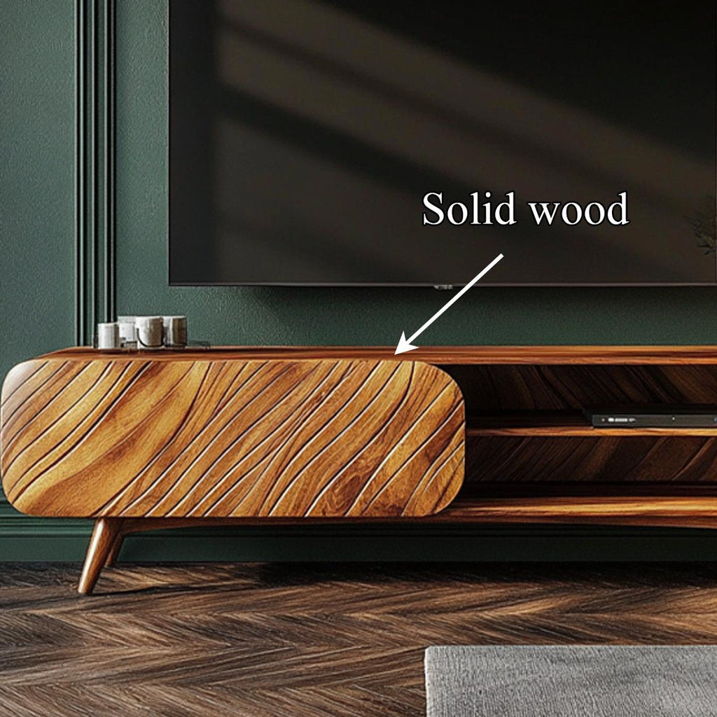 Organic Modern Wooden TV Stand Living Room Interior Decorative Storage