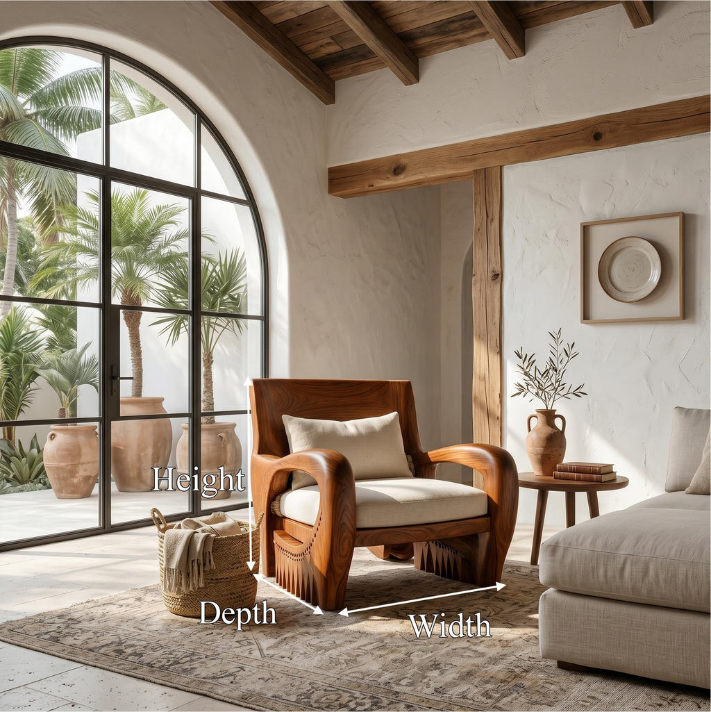 Rustic Organic Lounge Chair For Living Room