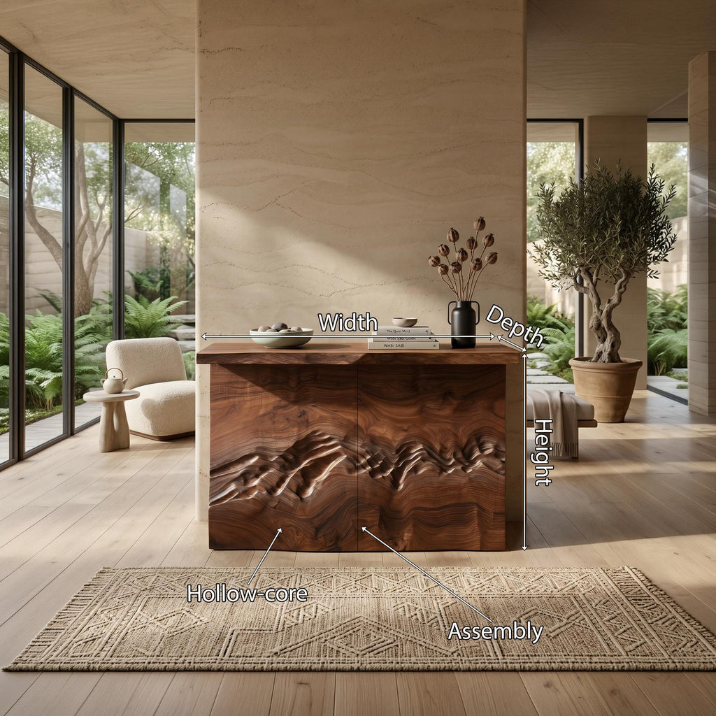 Minimalist Textured Edge Console Table For Studio Interior Design SILDTTNCS126