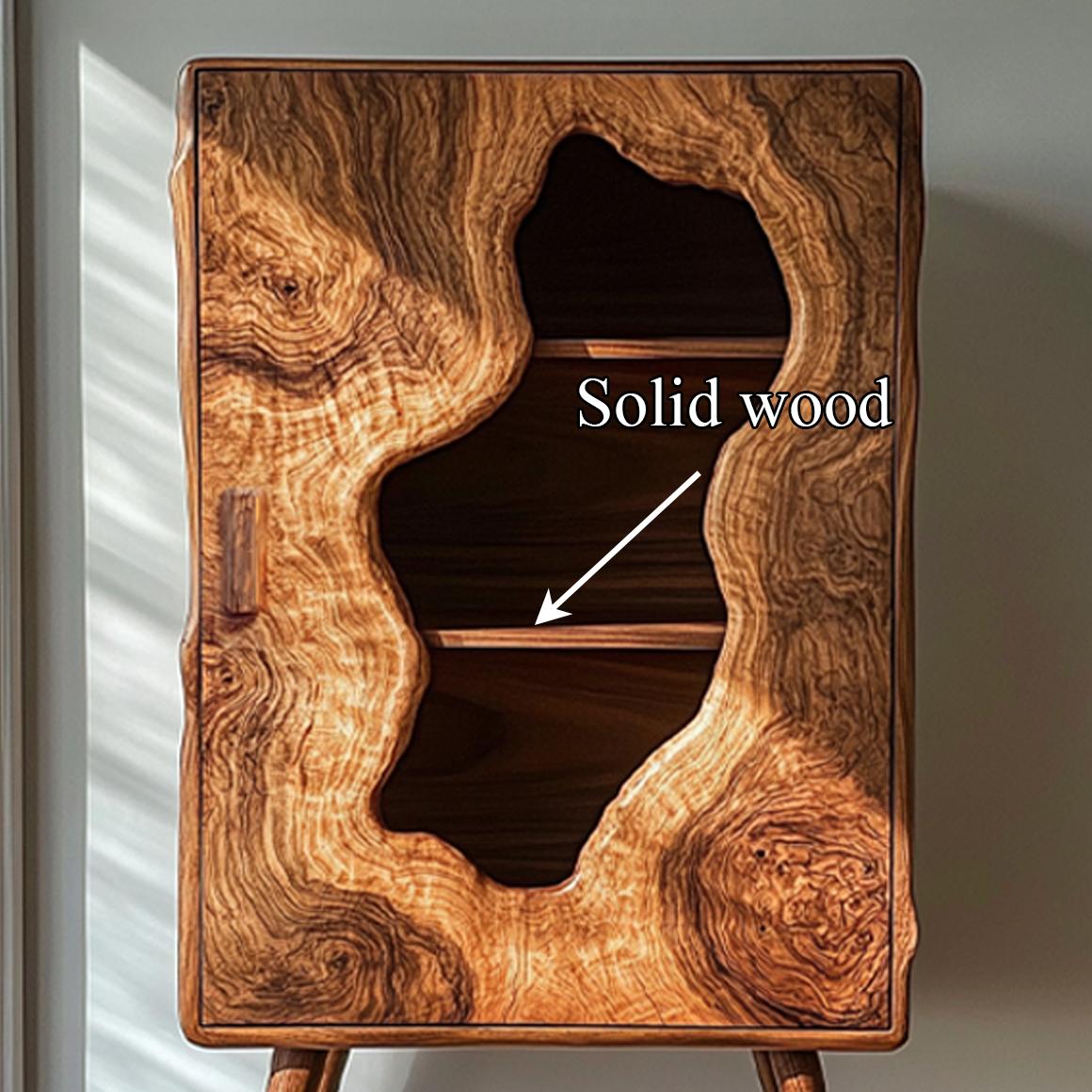 Spry Interior Mid Century Organic Modern Wood Cabinet, Live Edge Bedroom Dresser & Living Room Accent Credenza, Model SINLSASC244