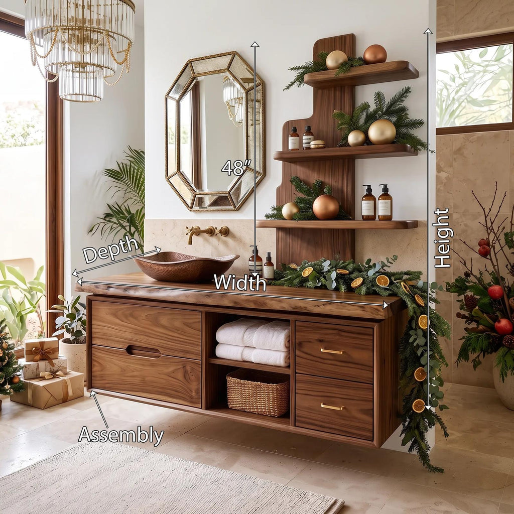 Mid Century Xmas Storage Bathroom Vanity City Apartment