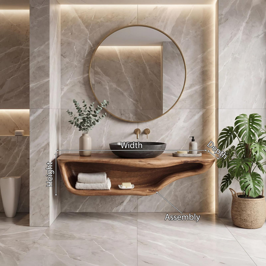 Handcrafted Live Edge Vanity For Custom Bathrooms SILDTTNBAS005
