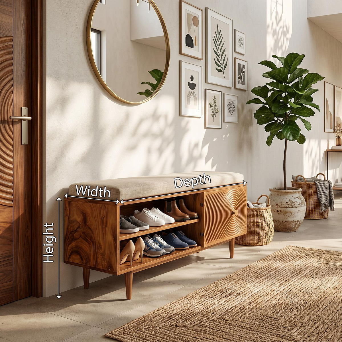 Modern Shoe Storage Cabinet For Condo Entryway Hallway Placement