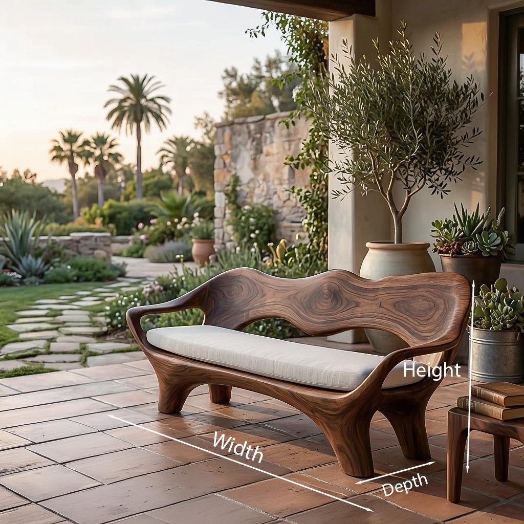 Luxury Sculptural Wooden Sofa For Living Room