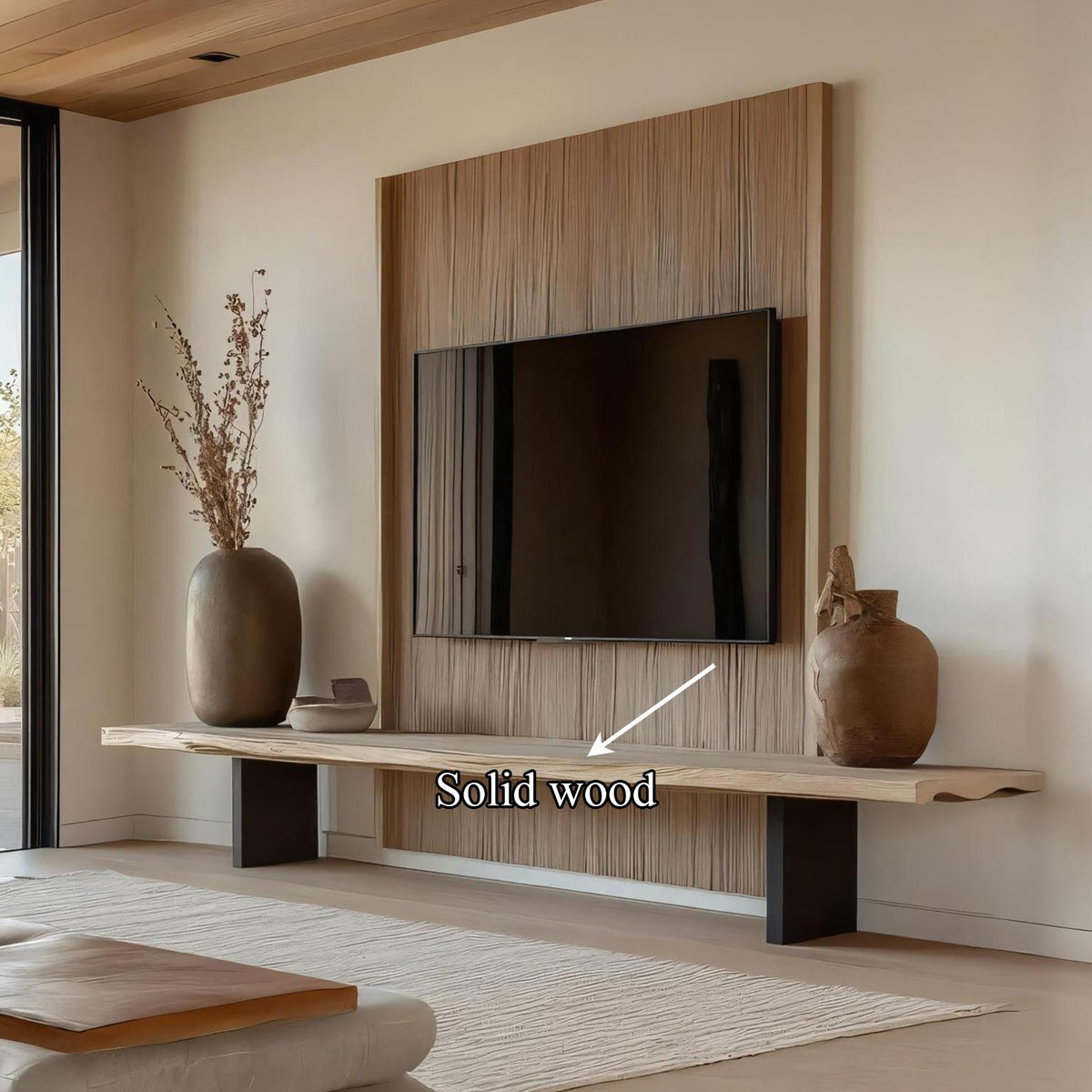 Rustic TV Console Live Edge Living Room