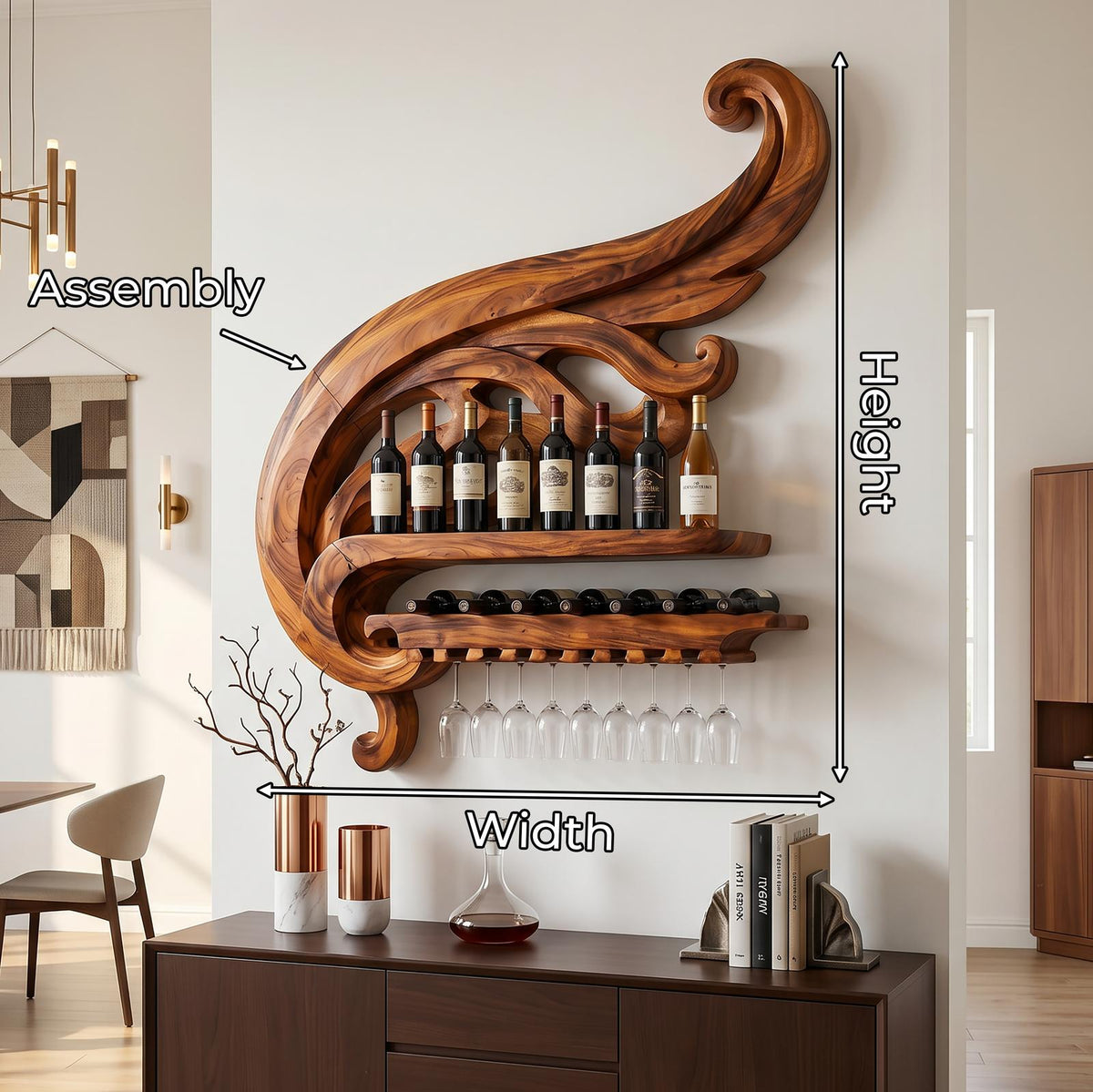 Farmhouse Wine Bottle Holder For Kitchen