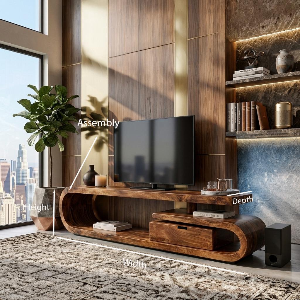 Handcrafted TV Cabinet For Living Room Media Use