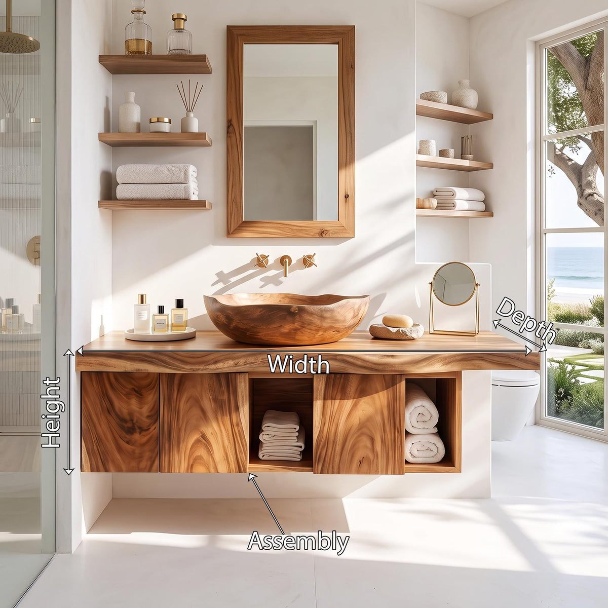 Mid Century Floating Vanity Wall Mounted For Bathroom SILDTTRBRV017