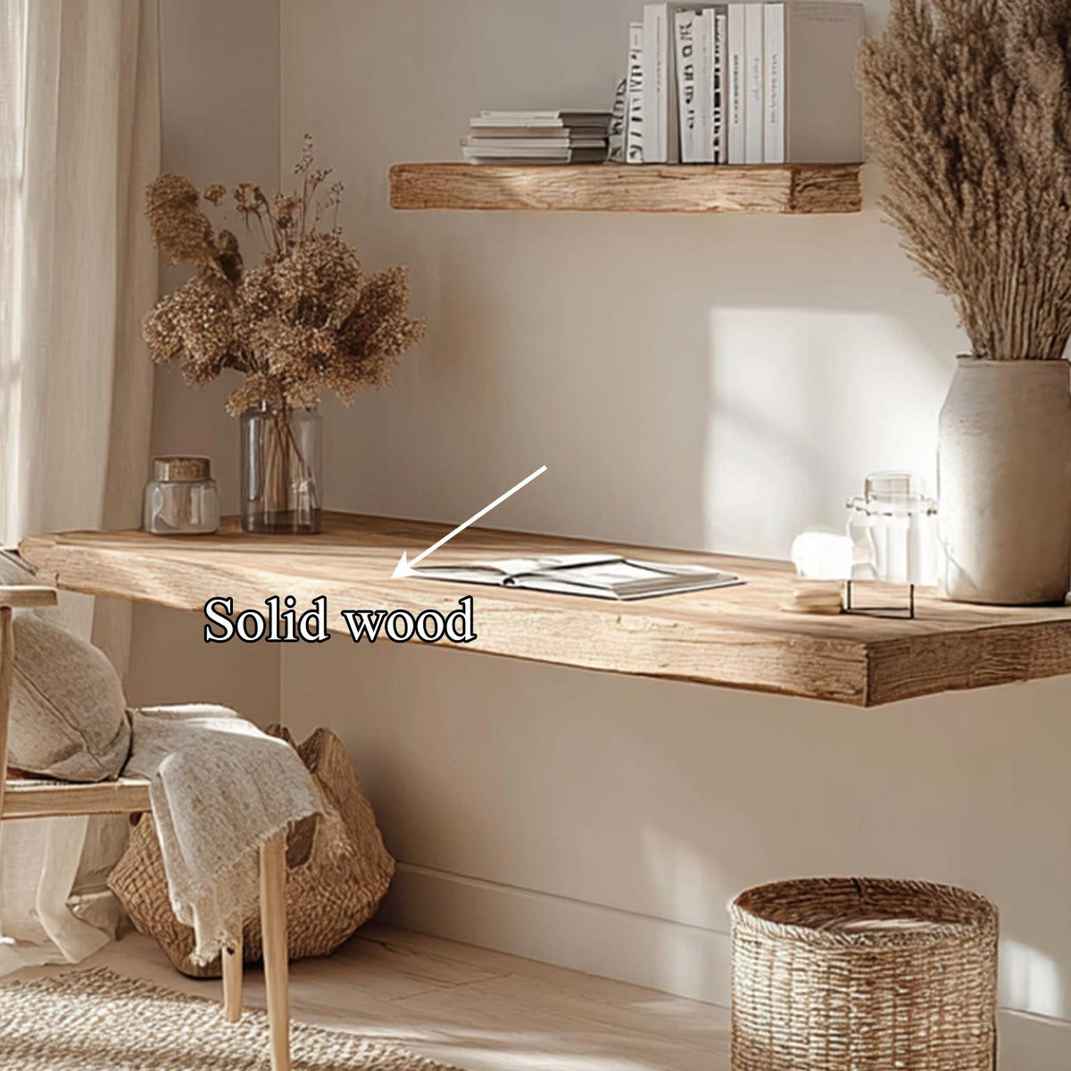 Mid Century Floating Desk Living Bedroom