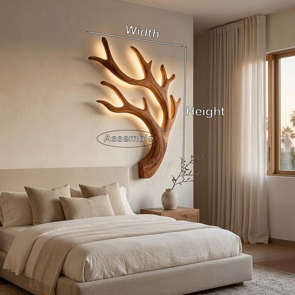 Artistic Wooden Wall Light, Minimalist Modern LED Sconce for Quiet Luxury Bedroom & Living Room Accent, Model
