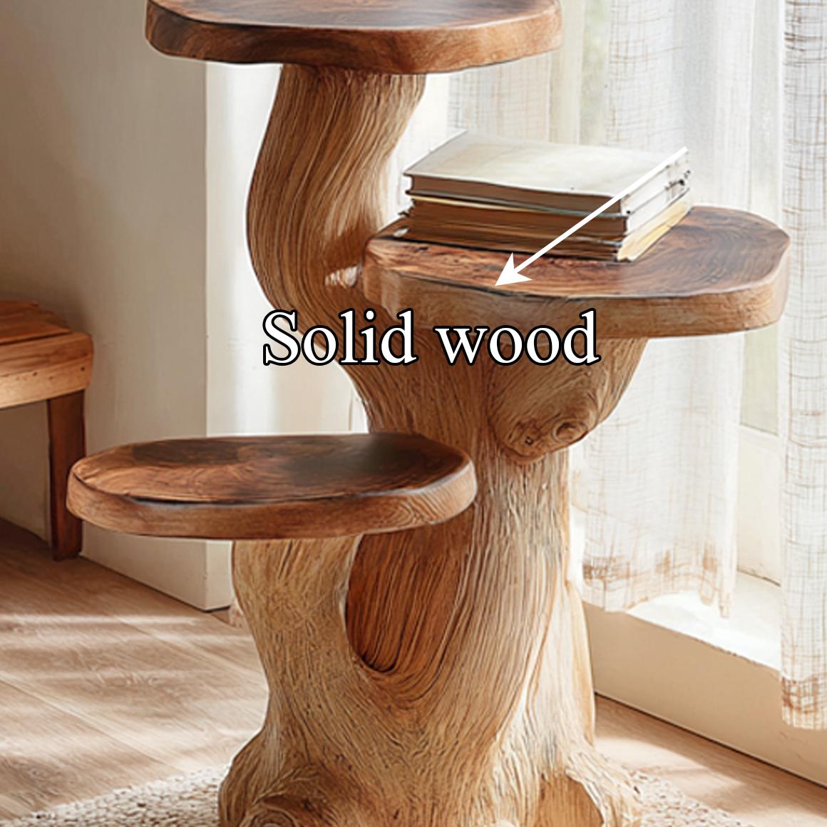 Rustic Mushroom Side Table Reading Nook