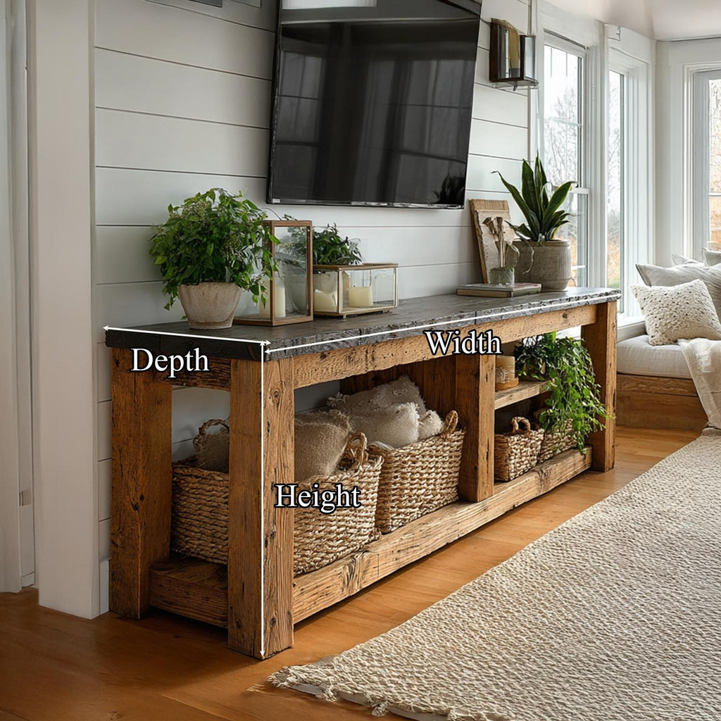 Rustic TV Console Table Living Room