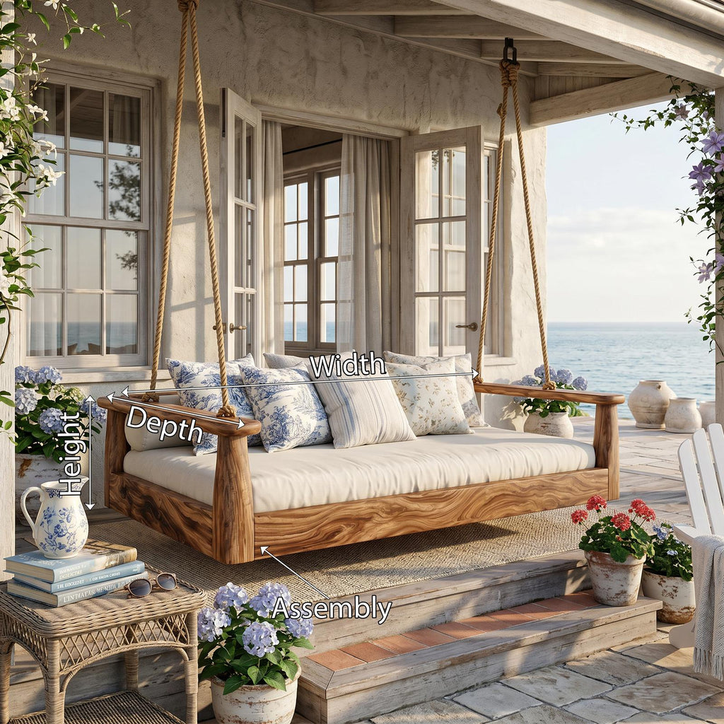 Coastal Porch Hanging Daybed Swing Seaside Cottage Retreat SILDTTRSWI005