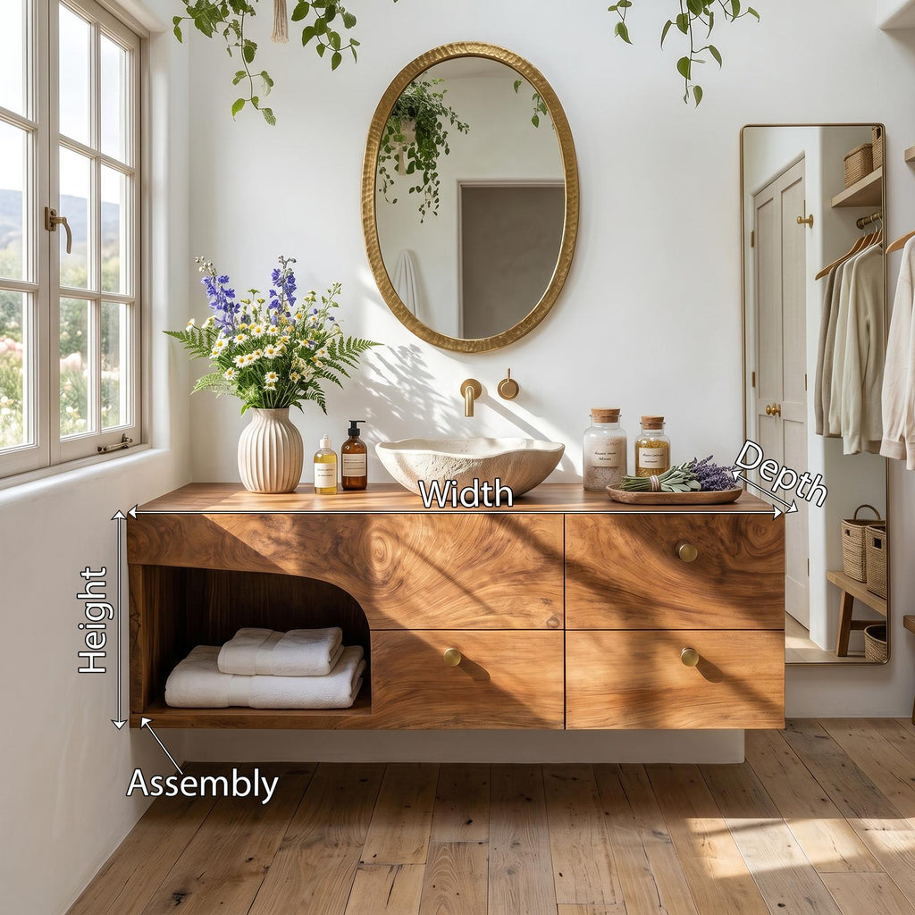 Rustic Floating Vanity For Small Bathroom Renovation SILDTTRBRV021