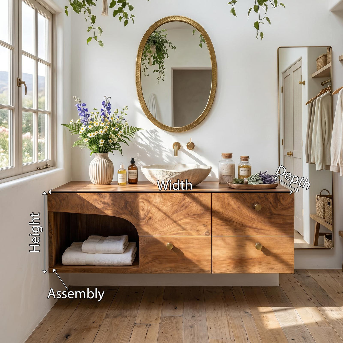 Rustic Floating Vanity For Small Bathroom Renovation SILDTTRBRV021