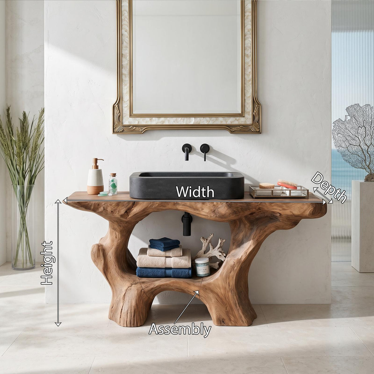Farmhouse Solid Wood Vanity For Rustic Bathroom