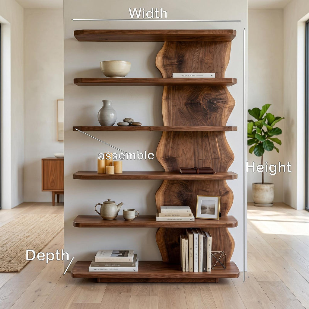 Scandinavian Natural Wood Corner Standing Shelf, Nordic Tiered Bookcase Display Organizer for Small Spaces
