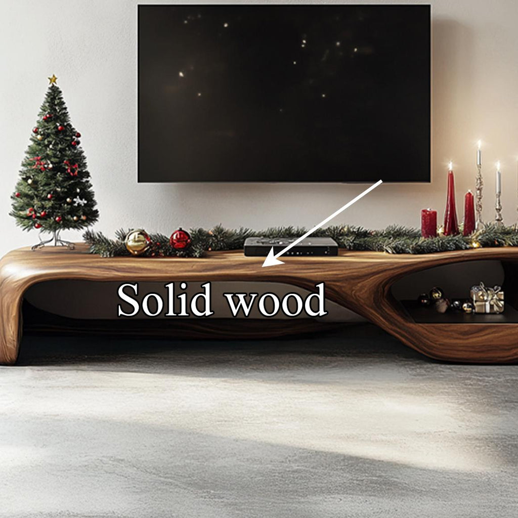 Rustic TV Stand Console Living Room Christmas Decor