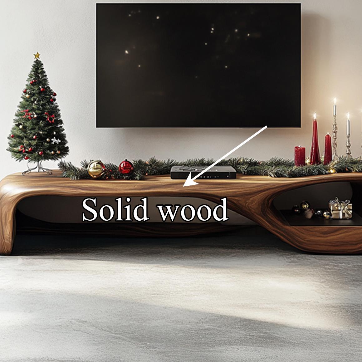 Rustic TV Stand Console Living Room Christmas Decor