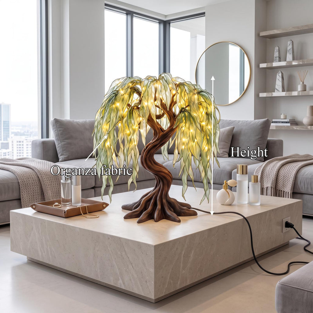 Modern Sculptural Bonsai Tree Table Lamp For Living Room