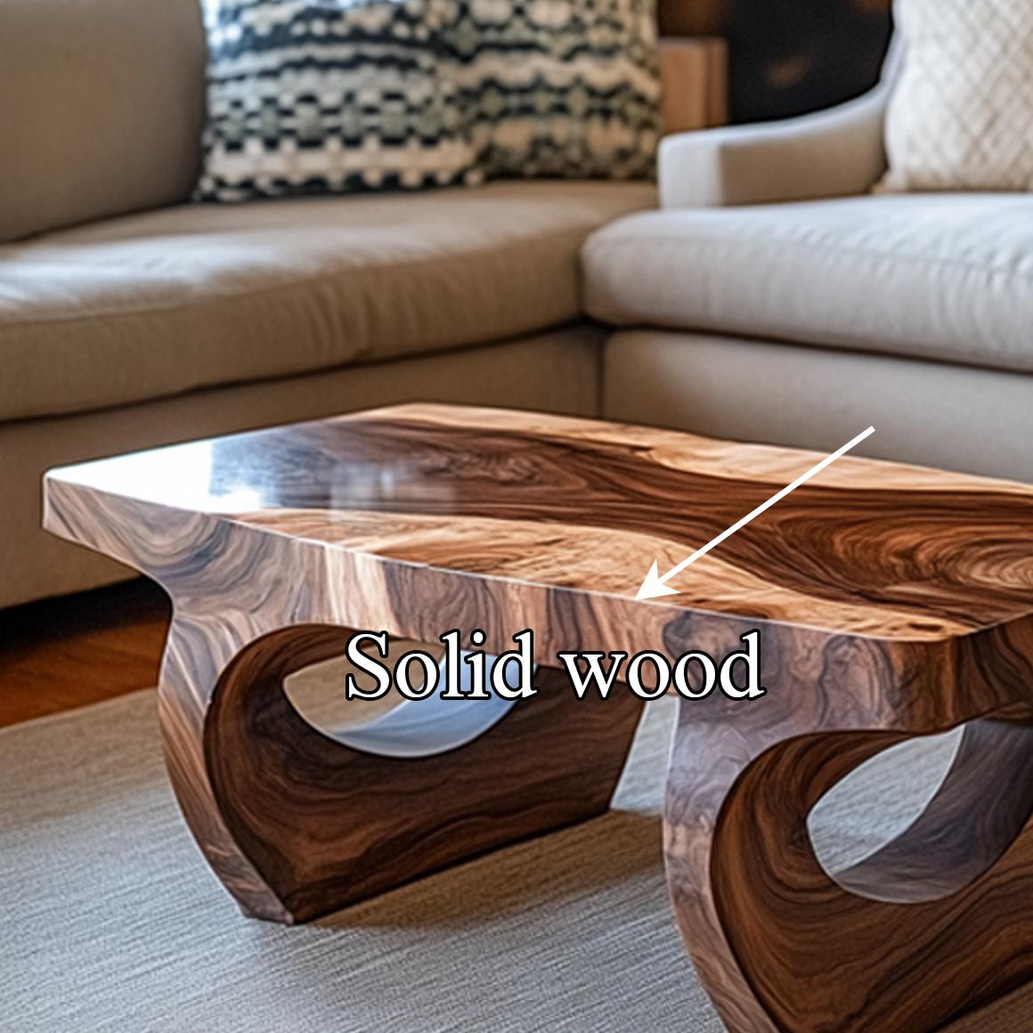 Handcrafted Mid Century Solid Wood Coffee Table Living Room