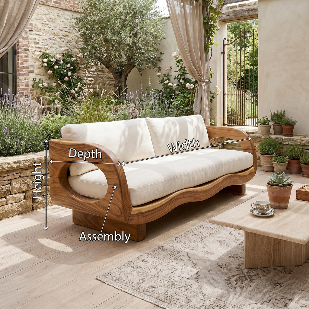 Rustic Contemporary Wood Sofa Garden Terrace Living Space